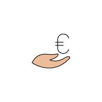 euro valuta geld overdracht pictogram vector