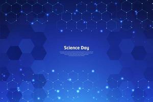 elegante nationale wetenschapsdag achtergrond met geometrische, technologie en innovatie elementen vector. vector