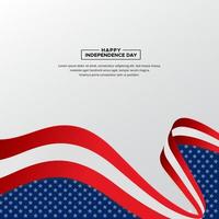 Verenigde Staten van het Amerikaanse ontwerp van de onafhankelijkheidsdag met golvende vlag en stervector. 4 juli Amerikaanse onafhankelijkheidsdag vector