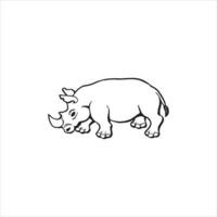 neushoorn logo ontwerp op witte achtergrond. vector