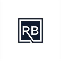 RB brief logo ontwerp met vierkante vector illustratie sjabloon.