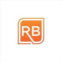 rb logo brief ontwerp vector met vak sjabloon.