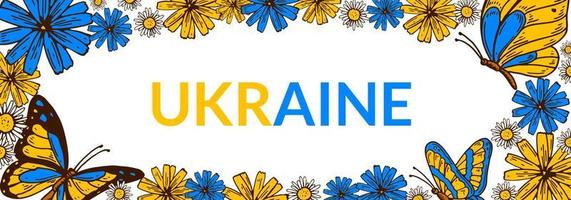 solidariteit met Oekraïne poster. staan met Oekraïne ontwerp. hand getekende vectorillustratie vector