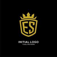 initial es logo schild kroon stijl, luxe elegant monogram logo ontwerp vector