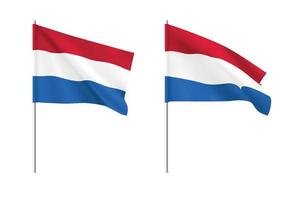 nederlandse vlaggen. set van nationale realistische nederlandse vlaggen. vector