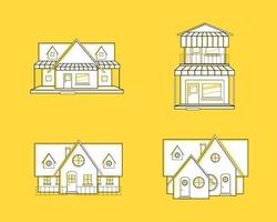 platte ontwerp stijl huis collectie vectorillustratie vector