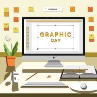 wereld grafische dag vectorillustratie vector