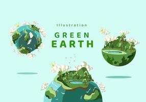 illustratie vector landschap groen aarde