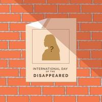 internationale dag van de verdwenenen vector