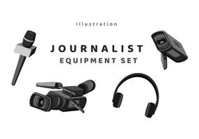 illustratie vector journalist apparatuur set