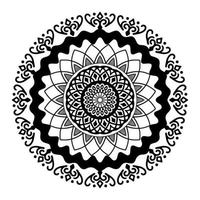 zwarte mandala voor ontwerp. mandala cirkelvormig patroonontwerp voor henna, mehndi, tatoeage, decoratie. decoratief ornament in etnische oosterse stijl. kleurboek pagina. vector