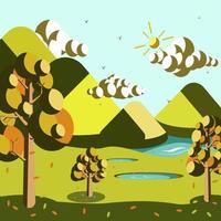 lente aarde landschap illustratie vector