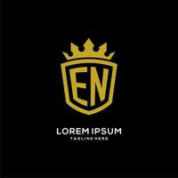 initiaal en logo schild kroonstijl, luxe elegant monogram logo-ontwerp vector