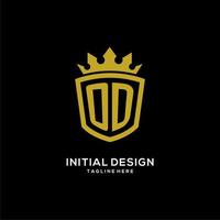 eerste od logo schild kroon stijl, luxe elegant monogram logo ontwerp vector