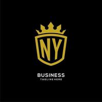 eerste ny logo schild kroon stijl, luxe elegant monogram logo ontwerp vector