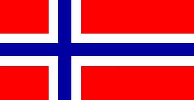 kleur geïsoleerde vectorillustratie van de vlag van noorwegen vector