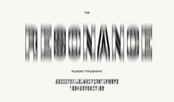 vector resonantie lettertype lijnstijl trendy typografie