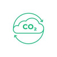 co2-gas, kooldioxide lijn pictogram vector. vector