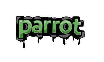 papegaai die vectorontwerp op witte achtergrond schrijft vector