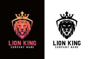 leeuwenkoning met schild dier logo twee versie vector sjabloon