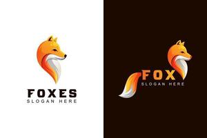 dierlijke vos of vossen logo ontwerp twee versie vector sjabloon