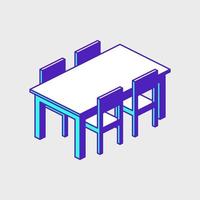 eettafel isometrische vector pictogram illustratie