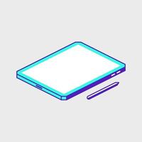 tablet met pen isometrische vector pictogram illustratie