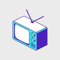 oude televisie tv isometrische vector pictogram illustratie