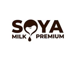 sojabonenmelk logo. waterdruppel logo. geweldig voor melkproductlogo vector