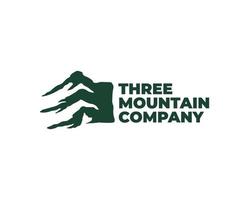 drie berg silhouet logo geïsoleerde vector illustratie afbeelding
