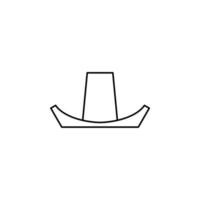 hoed, accessoire, mode dunne lijn pictogram vector illustratie logo sjabloon. geschikt voor vele doeleinden.