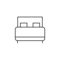 bed, slaapkamer dunne lijn pictogram vector illustratie logo sjabloon. geschikt voor vele doeleinden.