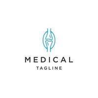 medische kniegewricht lijn logo pictogram ontwerp sjabloon platte vector