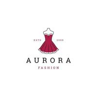 Aurora schoonheid mode jurk logo pictogram ontwerp sjabloon platte vector