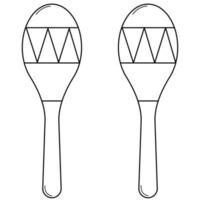 handgetekende maracas. muziekinstrument rumba shaker of chac-chac. doodle stijl. schetsen. vector illustratie