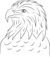 eenvoudige handgetekende zwart-wit schets adelaar vogel geïsoleerd op een witte achtergrond vector