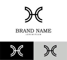 h brief logo ontwerpsjabloon vector