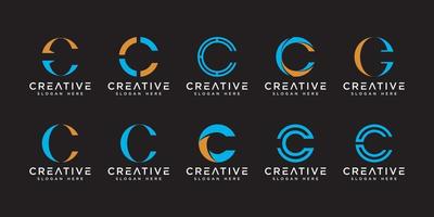 set van eerste letter c logo ontwerpsjabloon. vector