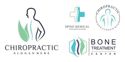 chiropractie icon set logo design collectie voor massage teraphy met uniek concept premium vector