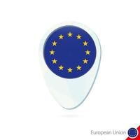 europese unie vlag locatie kaart pin pictogram op witte achtergrond. vector