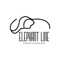olifant lijn logo ontwerp beschermd dier schets vectorillustratie vector