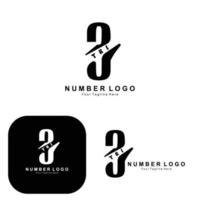 nummer 3 drie logo-ontwerp, premium pictogram vector, illustratie voor bedrijf, banner, sticker, productmerk vector