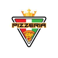 pizza eten logo vector ontwerp afkomstig uit italië, gemaakt van tarwe en groenten, geschikt voor stickers, flayers, achtergronden, zeefdruk, voedingsbedrijven