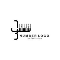 nummer 3 drie logo-ontwerp, premium pictogram vector, illustratie voor bedrijf, banner, sticker, productmerk vector