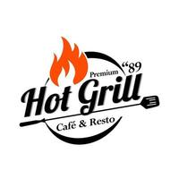 hete grill logo sjabloon vectorillustratie vector