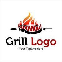 hete grill logo vector ontwerpsjabloon