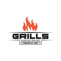 hete grill logo sjabloon vectorillustratie vector