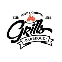 hete grill logo sjabloon vectorillustratie vector