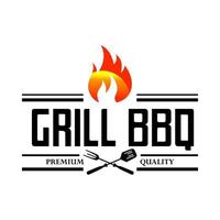 hete grill logo sjabloon vectorillustratie vector