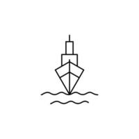 schip, boot, zeilboot dunne lijn vector illustratie logo pictogrammalplaatje. geschikt voor vele doeleinden.